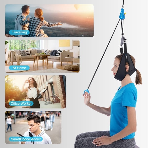 Cervical Neck Traction Device for Home Use – Neck Sling for Spine Decompression