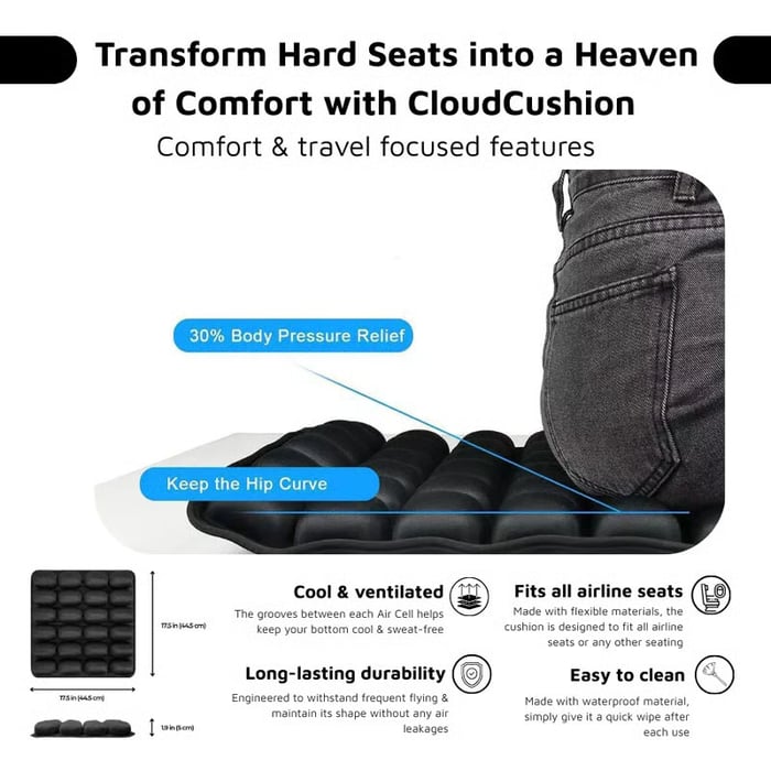 TravelEase CloudComfort Cushion